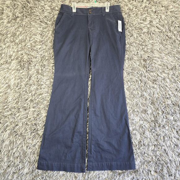 Old Navy Pants Womens 6 Regular Navy Perfect Superflare Low Rise Stretch Chino - Picture 1 of 11